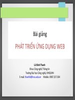 BÀI GIẢNG PHÁT TRIỂN ỨNG DỤNG WEB THAO TÁC CSDL