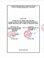 BÁO CÁO ĐÁNH GIÁ TÁC ĐỘNG MÔI TRƯỜNG DỰ ÁN ĐẦU TƯ KHAI THÁC PHẦN DƯỚI MỨC 50 MỎ THAN HÀ LẦM