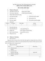 ĐỀ CƯƠNG MÔN HỌC: MẠNG MÁY TÍNH