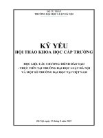 Kỷ yếu hội thảo khoa học cấp Trường: Học liệu các chương trình đào tạo - Thực tiễn tại Trường Đại học Luật Hà Nội và một số trường đại học tại Việt Nam