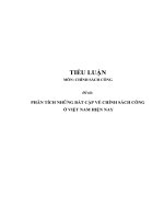 Tiểu luận cao học chính sách công - Phân tích những bất cập về chính sách công ở Việt Nam hiện nay