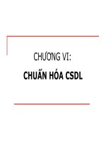 CHƯƠNG VI: CHUẨN HÓA CSDL