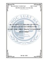 Đề tài nghiên cứu khoa học cấp Trường: Pháp luật về tài chính vi mô ở Việt Nam - Thực trạng và giải pháp hoàn thiện