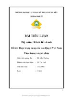 Tiểu luận bộ môn kinh tế vi mô đề tài thực trạng cung cầu lao động ở việt nam thực trạng và giải pháp