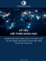 Kỷ yếu hội thảo khoa học cấp Trường: Những gợi mở chính sách và pháp luật từ các định chế quốc tế mà Việt Nam đã và sẽ tham gia