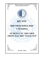 Kỷ yếu hội thảo khoa học cấp Khoa: Sử dụng các trò chơi trong dạy học ngoại ngữ