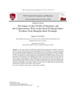 THE IMPACT OF THE COVID-19 PANDEMIC AND THE CRYPTOCURRENCY PRICE ON THE STOCK EXCHANGE INDEX: EVIDENCE FROM SHANGHAI STOCK EXCHANGE