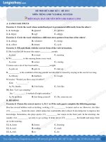 ĐỀ THI GIỮA HỌC KÌ 1 – ĐỀ SỐ 3 MÔN: TIẾNG ANH 7 GLOBAL SUCCESS