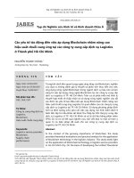 CÁC YẾU TỐ TÁC ĐỘNG ĐẾN VIỆC ÁP DỤNG BLOCKCHAIN NHẰM NÂNG CAO HIỆU SUẤT CHUỖI CUNG ỨNG TẠI CÁC CÔNG TY CUNG CẤP DỊCH VỤ LOGISTICS Ở THÀNH PHỐ HỒ CHÍ MINH