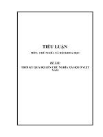 Tiểu luận cao học môn chủ nghĩa xã hội khoa học   thời kỳ quá độ lên chủ nghĩa xã hội ở việt nam