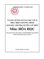 Tài liệu hướng dẫn dạy học lớp 10 thực hiện chương trình giáo dục thường xuyên cấp thpt môn hoá học