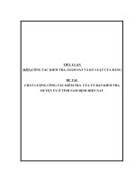 Tiểu luận cao học chất lượng công tác kiểm tra  của uỷ ban kiểm tra huyện ủy ở tỉnh nam định hiện nay