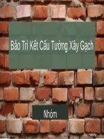 Bảo Trì Kết Cấu Tường Xây Gạch