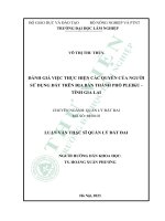 Đánh giá việc thực hiện các quyền của người sử dụng đất trên địa bàn thành phố pleiku   tỉnh gia lai
