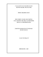 Phát triển văn hóa nhà trường ở các trường tiểu học tại thành phố thuận an, tỉnh bình dương