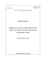 Nghiên cứu ứng dụng phẫu thuật nội soi trong cắt khối tá tuỵ điều trị ung thư quanh bóng Vater