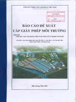 BÁO CÁO ĐỀ XUẤT CẤP GIẤY PHÉP MÔI TRƯỜNG NHÀ MÁY GIẤY LEEMAN VIỆT NAM