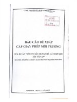 Báo cáo đề xuất cấp GPMT dự án đầu tư xây dựng nhà máy hợp kim sắt tân an