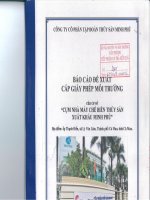 Báo cáo đề xuất cấp giấy phép môi trường cơ sở cụm nhà máy chế biến thủy sản xuất khẩu minh phú