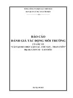 BÁO CÁO ĐÁNH GIÁ TÁC ĐỘNG MÔI TRƢỜNG CỦA DỰ ÁN “CẢI TẠO ĐZ 110KV LÀO CAI – CỐC SAN – THAN UYÊN” Địa chỉ: LÀO CAI – LAI CHÂU