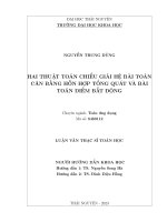 Hai thuật toán chiếu giải hệ bài toán cân bằng hỗn hợp tổng quát và bài toán điểm bất động
