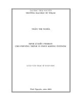Định lí kiểu perron cho phương trình vi phân không ô tô rôm