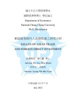 Essays on asean trade and foreign direct investment