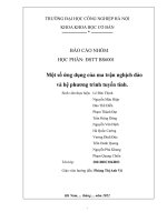 Báo cáo nhóm một số ứng dụng của ma trận nghịch đảo và hệ phương trình tuyến tính