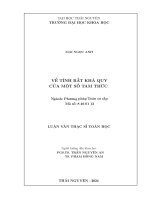 Về tính bất khả quy của một số tam thức