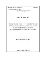 Giá trị của chỉ số fib 4 có đối chiếu với arei trong đánh giá mức độ xơ hóa gan ở bệnh nhân mắc bệnh xơ gan do rượu tại bệnh viện trung ương thái nguyên