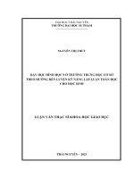 Dạy học hình học 9 ở trường trung học cơ sở theo hướng rèn luyện kỹ năng lập luận toán học cho học sinh