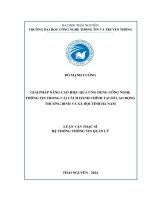 Giải pháp nâng cao hiệu quả ứng dụng công nghệ thông tin trong cải cách hành chính tại sở lao động thương binh và xã hội tỉnh hà nam