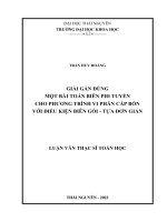 Giải gần đúng một bài toán biên phi tuyến cho phương trình vi phân cấp bốn với điều kiện biên gối   tựa đơn giản