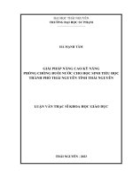 Giải pháp nâng cao kỹ năng phòng chống đuối nước cho sinh tiểu học thành phố thái nguyên tỉnh thái nguyên