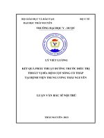 Kết quả phẫu thuật đường trước điều trị thoát vị đĩa đệm cột sống cổ thấp tại bệnh viện trung ương thái nguyên