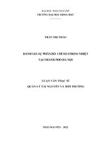 Đánh giá sự phân bố chỉ số stress nhiệt tại thành phố hà nội