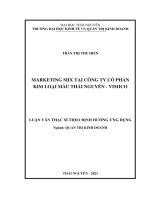 Marketing mix tại công ty cổ phần kim loại màu thái nguyên   vimico