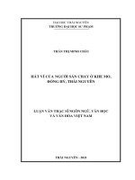 Hát ví của người sán chay ở khe mo, đồng hỷ, thái nguyên