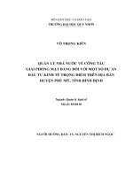 Quản lý nhà nước về công tác giải phóng mặt bằng đối với một số dự án đầu tư kinh tế trọng điểm trên địa bàn huyện phù mỹ, tỉnh bình định