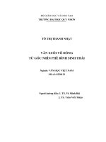 Văn xuôi võ hồng từ góc nhìn phê bình sinh thái