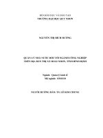 Quản lý nhà nước đối với ngành công nghiệp trên địa bàn thị xã hoài nhơn, tỉnh bình định