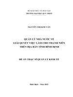 Quản lý nhà nước về giải quyết việc làm cho thanh niên trên địa bàn tỉnh bình định