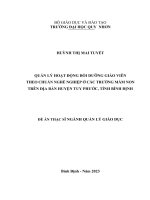 Quản lý hoạt động bồi dưỡng giáo viên theo tiêu chuẩn nghề nghiệp ở các trường mầm non trên địa bàn huyện tuy phước, tỉnh bình định