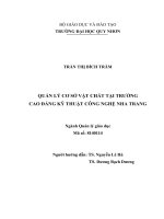 Quản lý cơ sở vật chất tại trường cao đẳng kỹ thuật công nghệ nha trang
