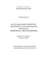 Quản lý hoạt động tự bồi dưỡng chuyên môn của giáo viên mầm non tại thành phố quy nhơn, tỉnh bình định