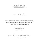 Quản lý hoạt động trải nghiệm, hướng nghiệp ở các trường trung học cơ sở trên địa bàn thị xã hoài nhơn, tỉnh bình định
