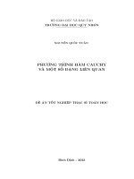 Phương trình hàm cauchy và một số dạng liên quan