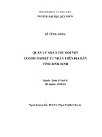 Quản lý nhà nước đối với doanh nghiệp tư nhân trên địa bàn tỉnh bình định