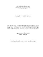 Quản lý nhà nước về nuôi trồng thủy sản trên địa bàn thị xã sông cầu, tỉnh phú yên