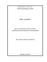 Quản lý nhà nước về đầu tư công trên địa bàn huyện phù mỹ, tỉnh bình định